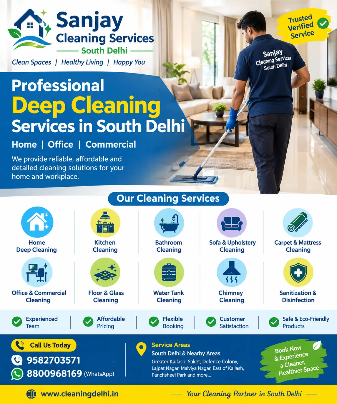 Deep Cleaning Services in South Delhi | Sanjay Cleaning Services